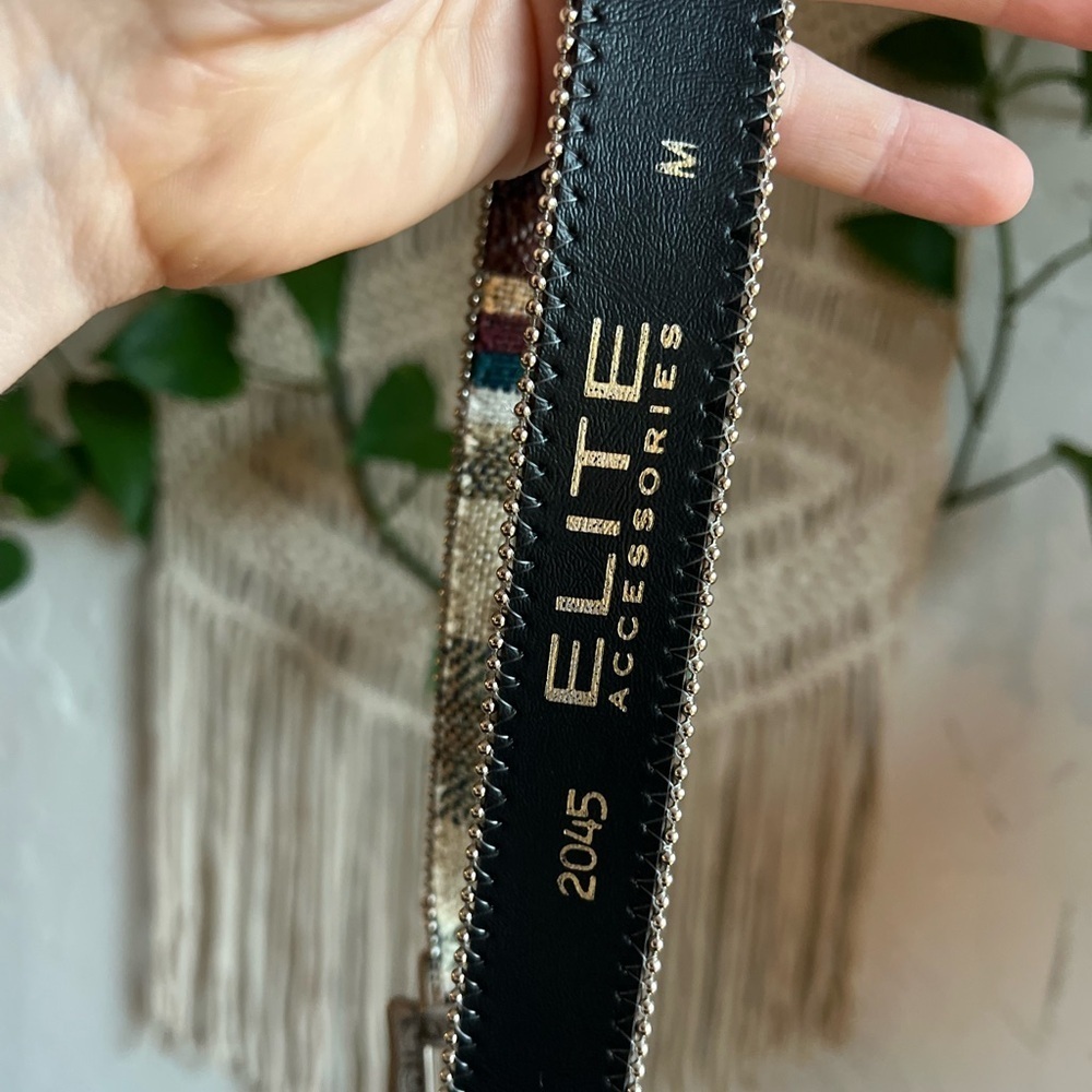 ELITE Accessories Woven Southwestern Tapestry Belt – Size M – Western Boho Y2K - Picture 5 of 9
